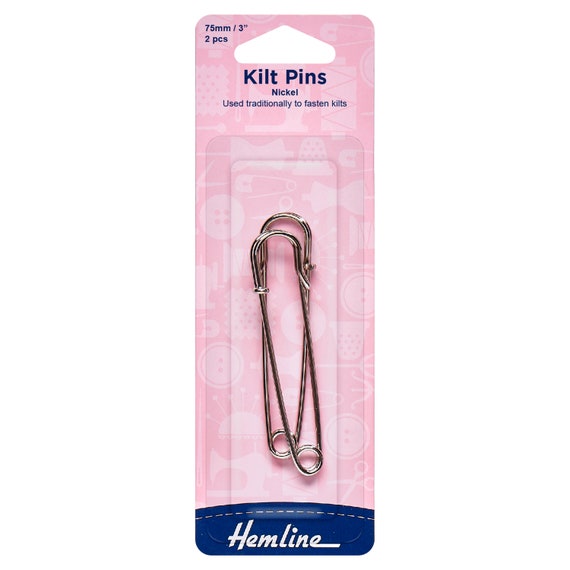 Hemline Kilt Pins: 75mm - Nickel - 2pcs Hemline Kilt Pins: 75mm - Nickel - 2pcs