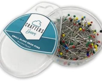 Crafters Dream Alfinetes de cabeça de vidro pequenos. 30 x 0,6mm - Pacote de 20g. Ideal para costura, costura, artesanato e muito mais.