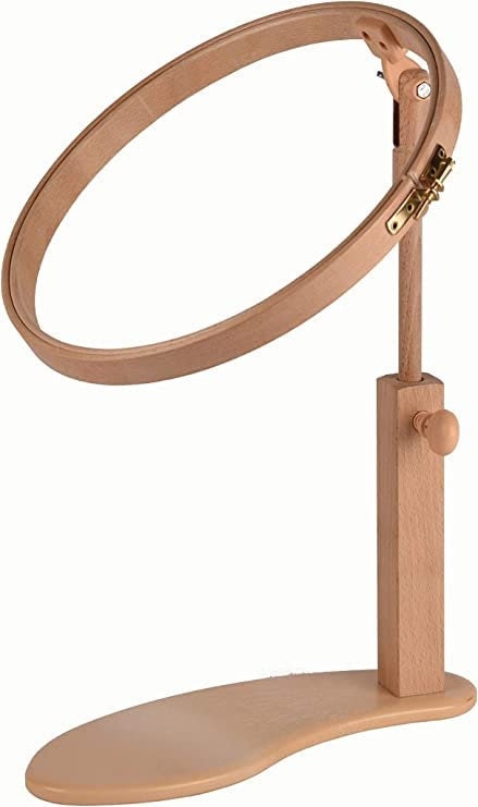 Elbesee Stickrahmen Mit Holzoptik - Verstellbarer Rahmen Für Stickprojekte