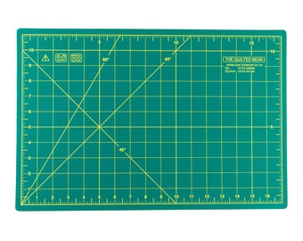 The Quilted Bear A3 Cutting Mat - Premium Five Layer Heavy Duty Self Healing Cutting Mat 12" x 18" (A3) with 60 & 45 Degree Angle Markings