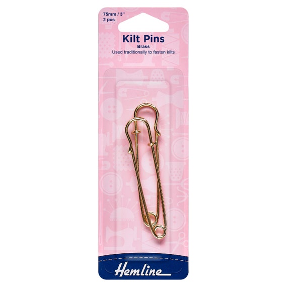 Hemline Kilt Pins: 75mm - Nickel - 2pcs Hemline Kilt Pins: 75mm - Nickel - 2pcs