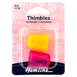 Hemline Yellow and Pink Thimble Pack Assorted Sizes