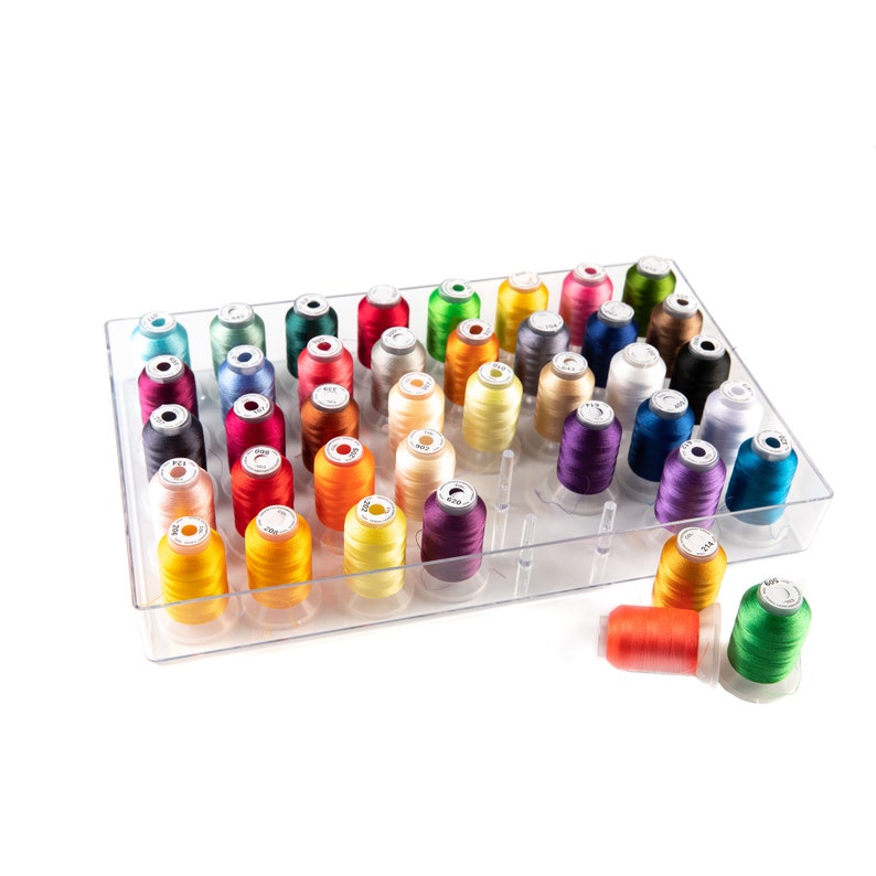 The Quilted Bear 40 Spool Thread Box - Stackable Strong Acrylic Plastic ...