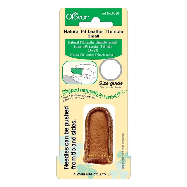 Clover Small, Medium of Large Natural Fit lederen vingerhoed