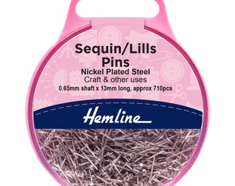 Hemline 13mm Nickel Sequin/Lills/Bead Pins