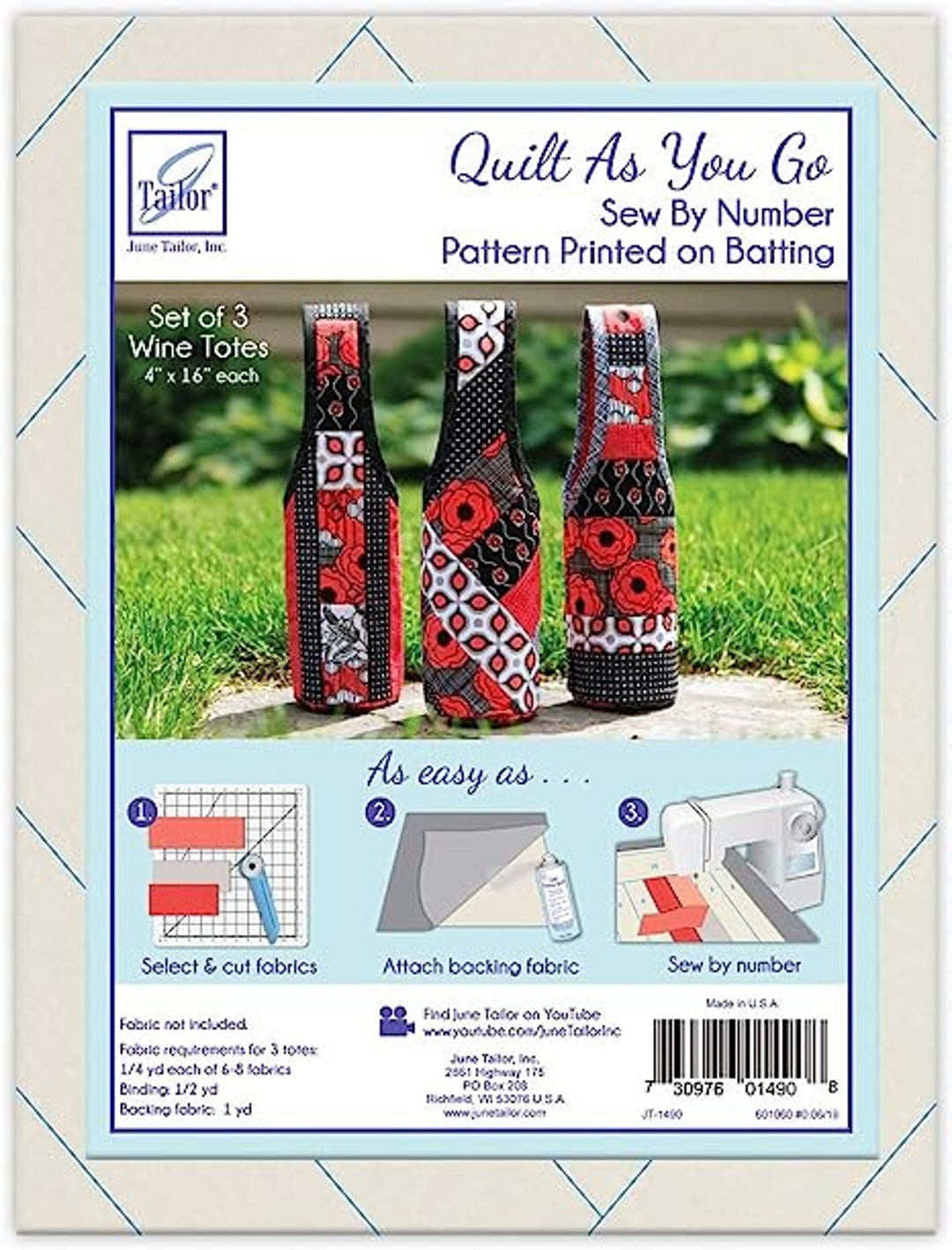 June Tailor Quilt as You Go Wine Toteassorted 3/pkg Etsy