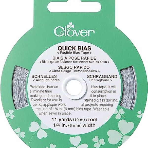 Clover Quick Bias Tape 6mm x 10m: Silver, Gold or Black