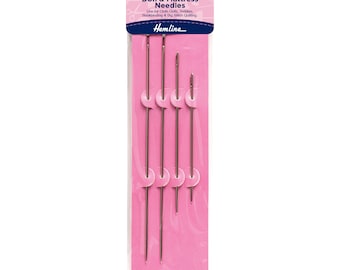 Hemline - Hand Sewing Needles, Doll/Mattress, Large Eye, Assorted Sizes or Hand Sewing Needles: Repair 7 Pieces