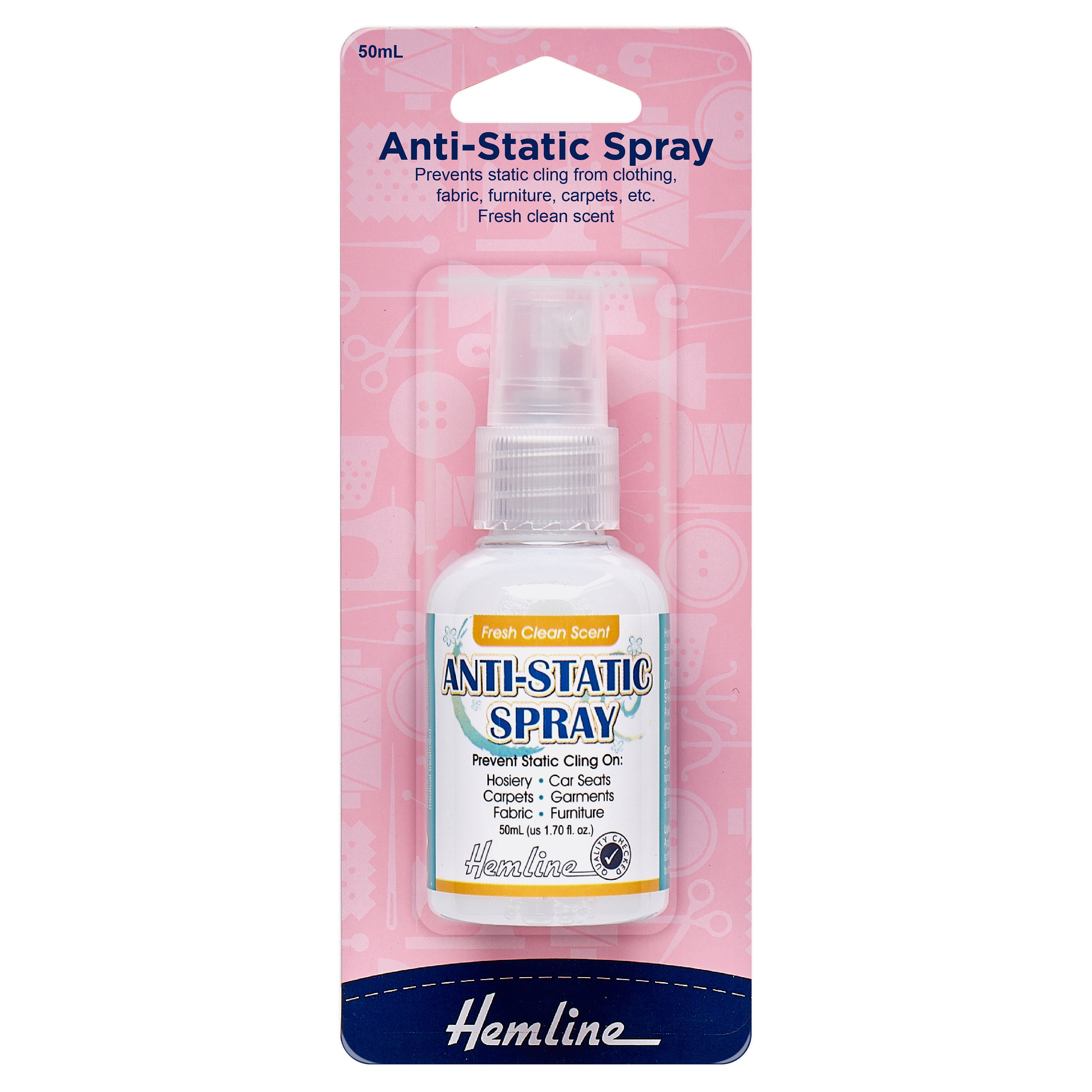 Hemline H814 | Anti Static Spray 50ml Prevents Static Cling