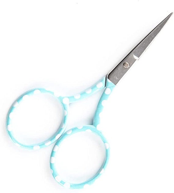 The Quilted Bear Polka Dot Embroidery Scissors Small Sharp 3.5 Blades for  Use as Embroidery, Cross Stitch, or Nail Scissors 
