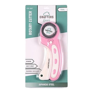 Crafters Dream Ergonomic Rotary Cutter - Premium 45mm Rotary Cutter, Sharp Blade & Comfortable Handle for Quilting, or Any Fabric Cutting