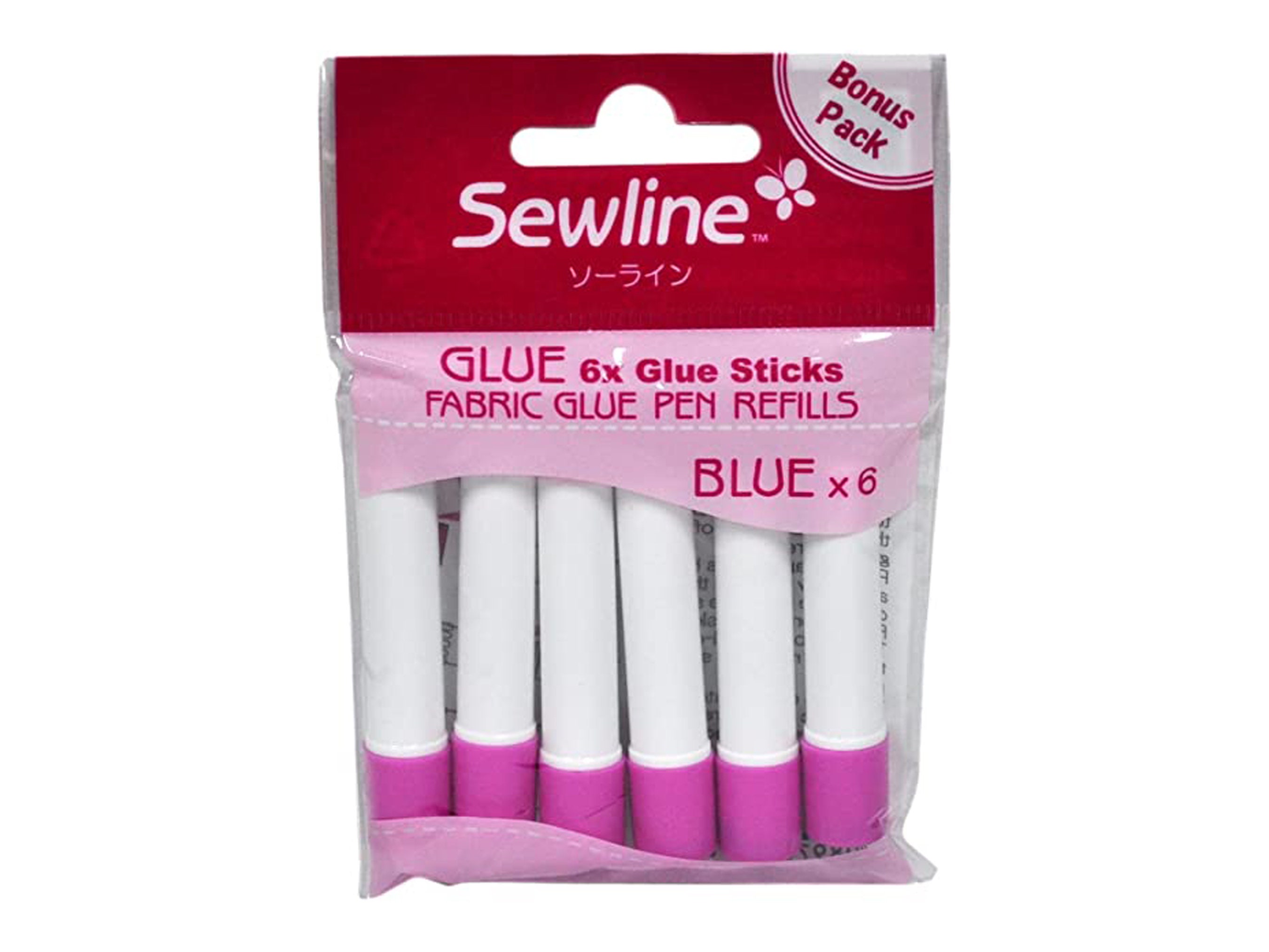 Premium Quality Sewline Blue Fabric Glue Pen Refill – Dries Clear - 6 Pack  for Fabrics, Quilting, Notions