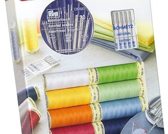 Gütermann creativ Sewing Thread Set with 10 spools Sew-All Thread 100 m + Hand Sewing Needles by PRYM and Sewing Machine Needles by SCHMETZ