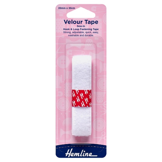 Hook & Loop Sew on Tape 25mm x 30cm - White Hook & Loop Sew on Tape 25mm x 30cm - White