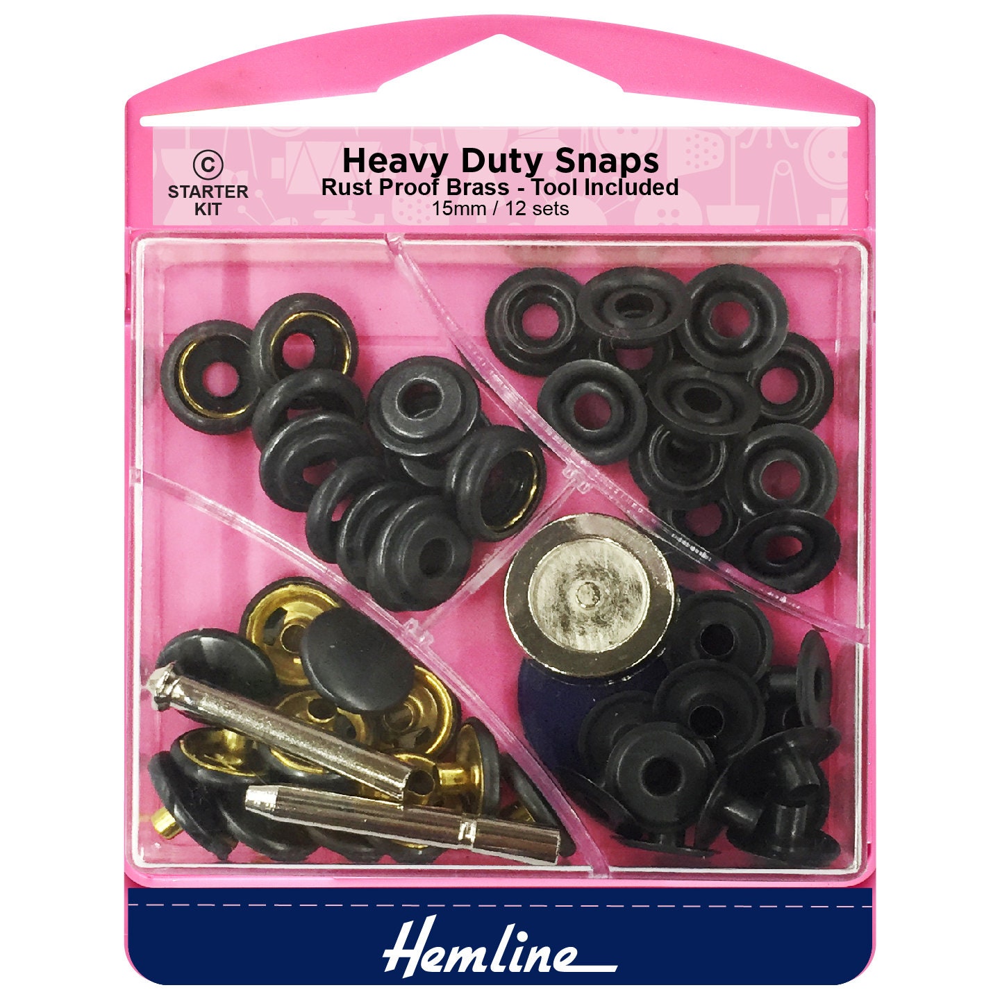 Plastic Snaps 12.4mm / 1/2″ Bronze 25 sets – Hemline