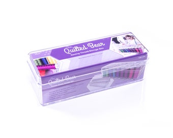 The Quilted Bear 27 Spool Thread Box - Premium Strong & Durable Acrylic Embroidery Thread Organiser/ Storage Box for Maximum 5.5cm Spool