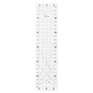 The Quilted Bear Quilting Rulers - Transparent Acrylic Non Slip Quilting, Patchwork & Sewing Ruler with Black Lines 30, 45, 60 Degree Angles