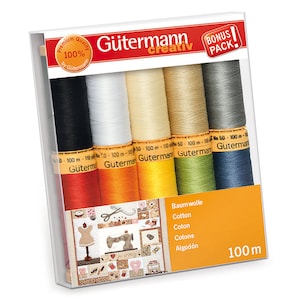 Gutermann 100% Natural Cotton Thread Set 100m Hand and Machine