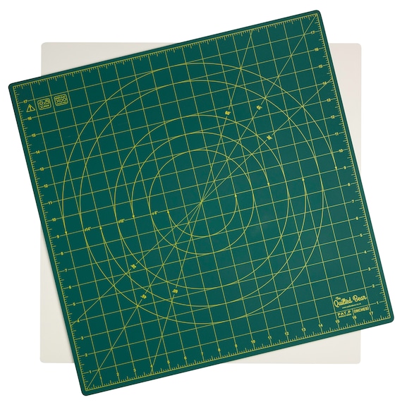 The Quilted Bear Rotating Cutting Mat 18 X 18 Square Self Healing Rotating Craft  Cutting Mat With Innovative Locking Mechanism 
