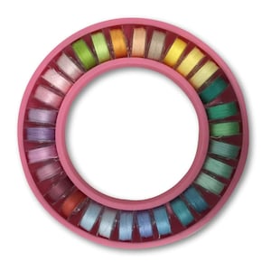 The Quilted Bear Bobbin Ring Organiser with 30 Pre-Wound Bobbins - Dark or Light Thread
