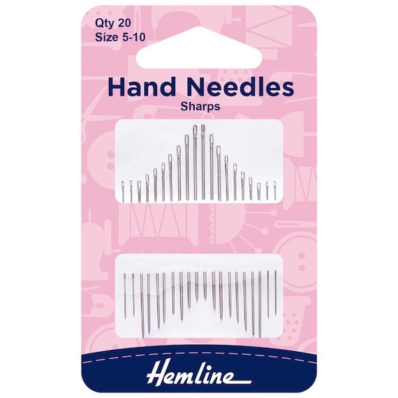 Hemline Hand Sewing Needles: Sharps: Size 5-10 Hemline Hand Sewing Needles: Sharps: Size 5-10