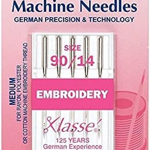 Hemline Embroidery Machine Needles Fine, Medium or Assorted - 75/11, 90/14