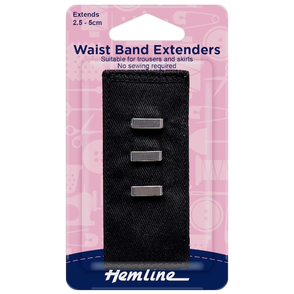 Hemline Waistband Extender Hook - Available in Colours Black, Navy or Light Grey