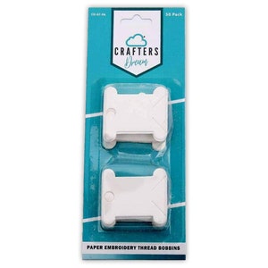 Crafters Dream Paper o Plastic Bobbin Floss para hilos de bordar - Paquete de 30