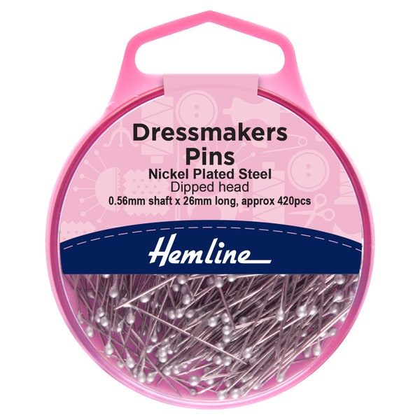 Hemline 26mm Dipped Head Dressmaker's Pins