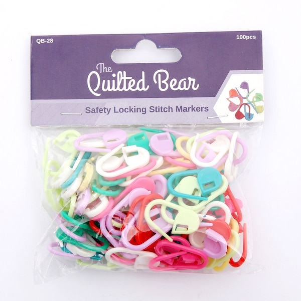 The Quilted Bear Locking Stitch Markers - Premium Safety Locking Knitting Stitch Markers & for Crochet with Two Pack Quantities Available!