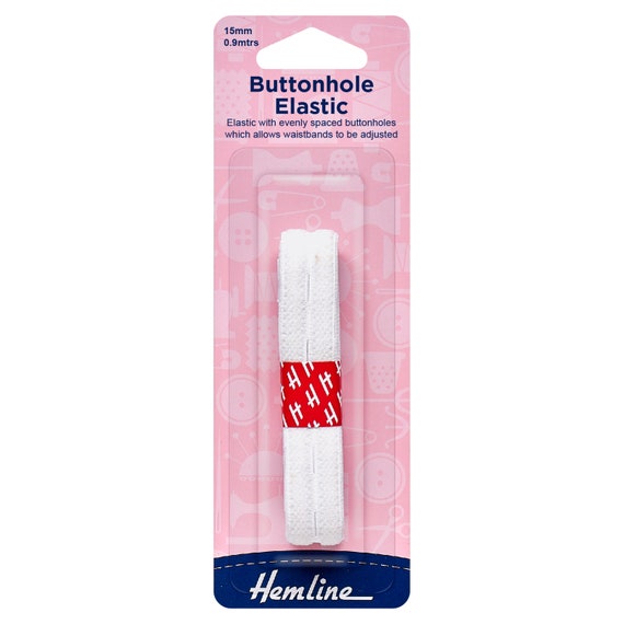 Hemline 15mm Buttonhole Elastic - 0.9m Hemline 15mm Buttonhole Elastic - 0.9m