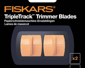 Fiskars Spare Blades for Personal Paper Trimmers, 2 Pieces, For Straight Cuts, High Profile TripleTrack Titanium, Orange, 1004677