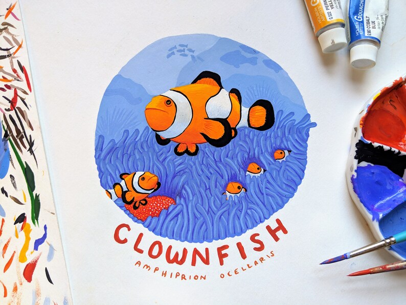Clownfish Art Print 8x10 - Etsy