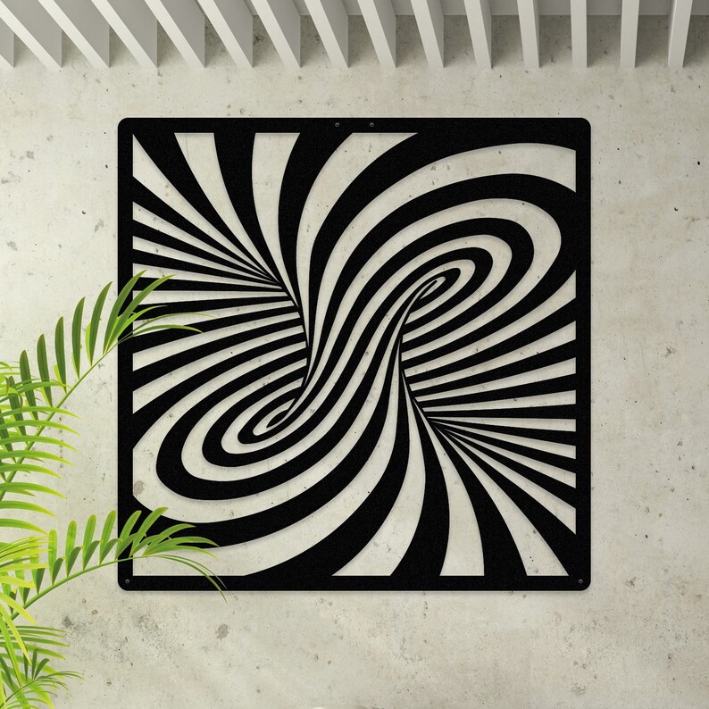 Illusion Metal Wall Art Unique Wall Decor Wall Etsy