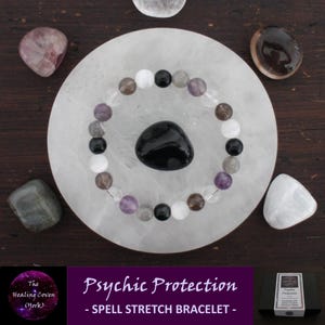 Psychischer Schutz - Zauber Stretch Armband: Natürliche ungefärbte Edelstein Perlen - Kostenlose Geschenkbox + Geschenkverpackung - Geschenk Nachricht Option!