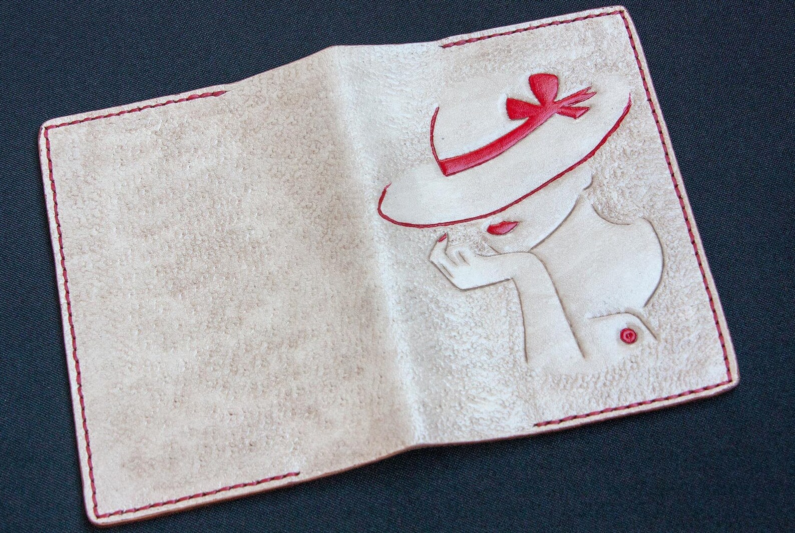 Handcrafted Embossed Leather Passport Holder Sling Bag