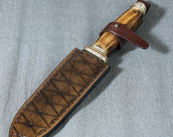 Leather sheath Embossed Leather Sheath  Hunting knife sheath  Leather knife sheath  Custom knife sheath  Buck knife sheath  Hand made sheath