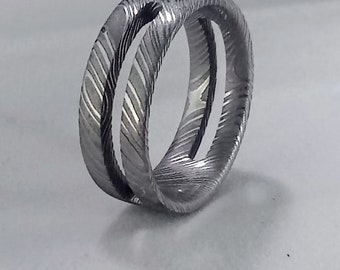 Damascus ring stainless steel Damascus ring handmade Damascus ring