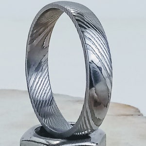 Stainless steel Damascus ring #5