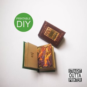 Miniatur Bücher lesbar druckbare DIY Kit - Zweier Set - Illustrierte Johny Crow's Garden and Johny Crow's Party - Puppenhausminiaturen