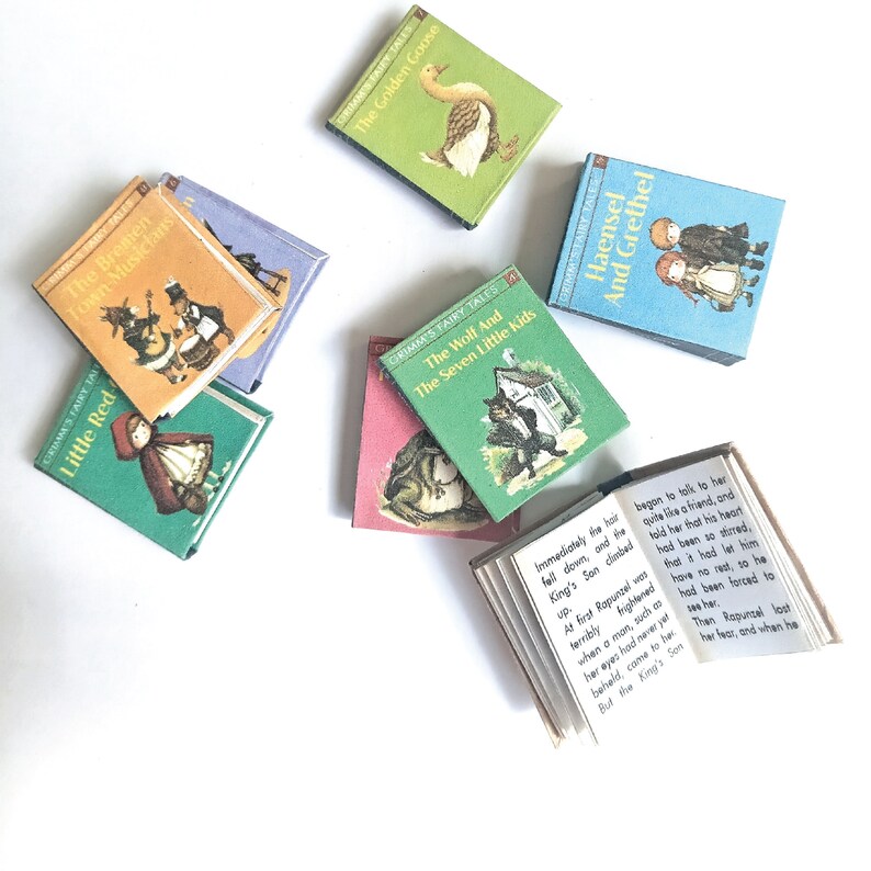 Miniature Books Readable Printable DIY Kit Set of 8 Grimms' Fairy Tales ...