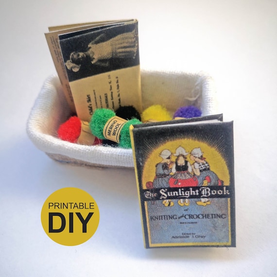 Miniature Books Readable Printable DIY Kit Knitting and | Etsy