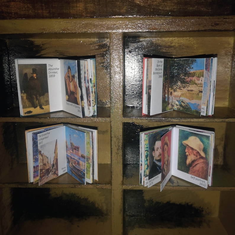 Miniature Books Readable Printable DIY Kit Set of 4 Great Impressionist ...