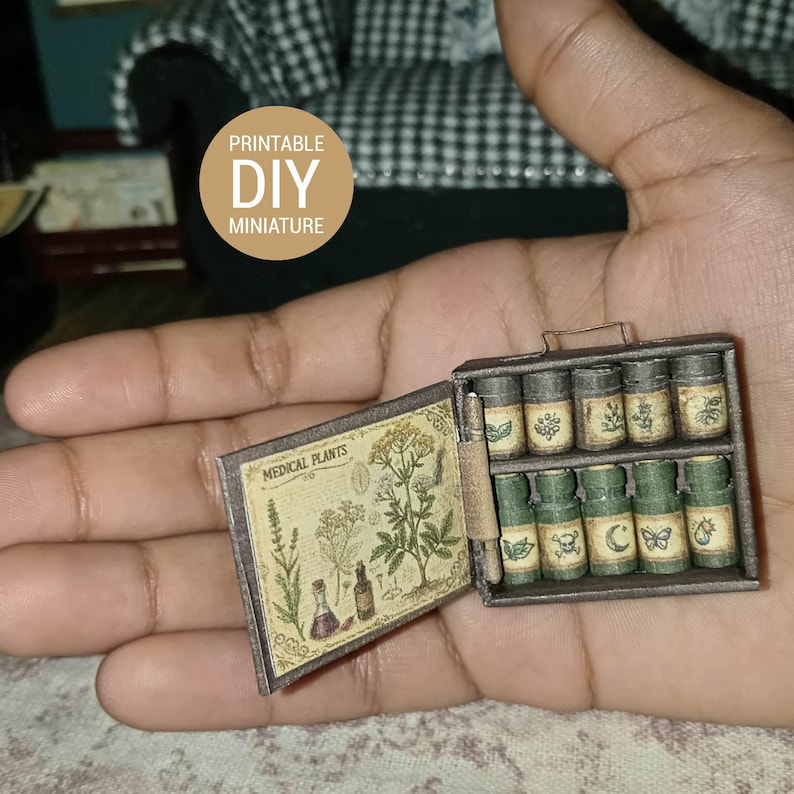 Miniature Apthecary Scripts 1:12 Miniature Apothecary Printable DIY, Dollhouse Vintage Medical Case ...