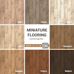 Miniature Dollhouse Flooring, seamless rustic wood flooring, printable jpg files