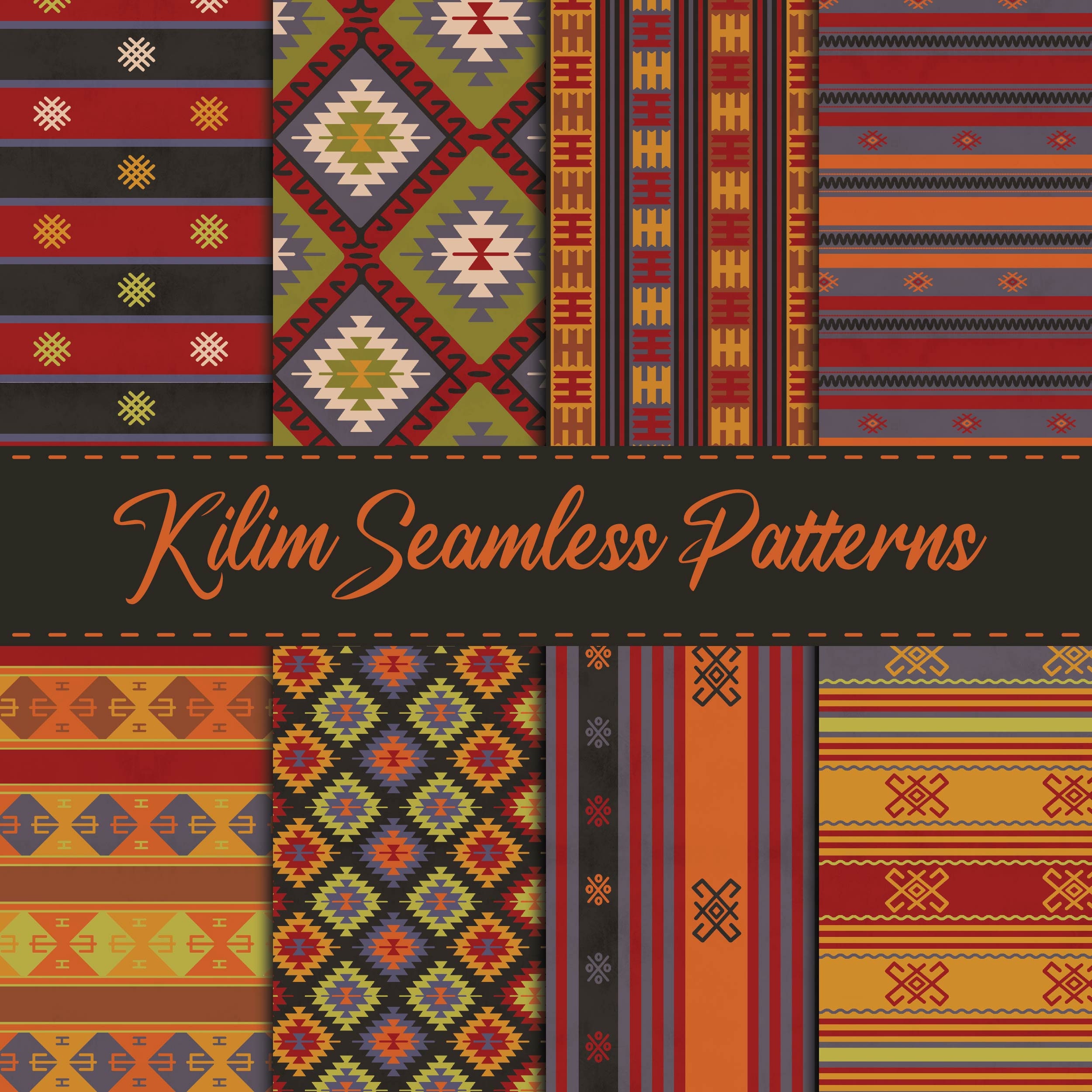 Turkish Kilim Digital Paper Kilim Seamless Patterns - Etsy