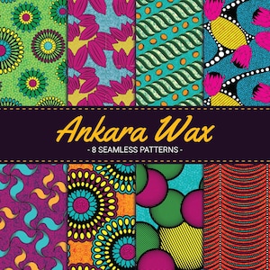 Ankara Wax Seamless Patterns - Carta digitale - Modelli africani stampabili - Modelli digitali in cera africana