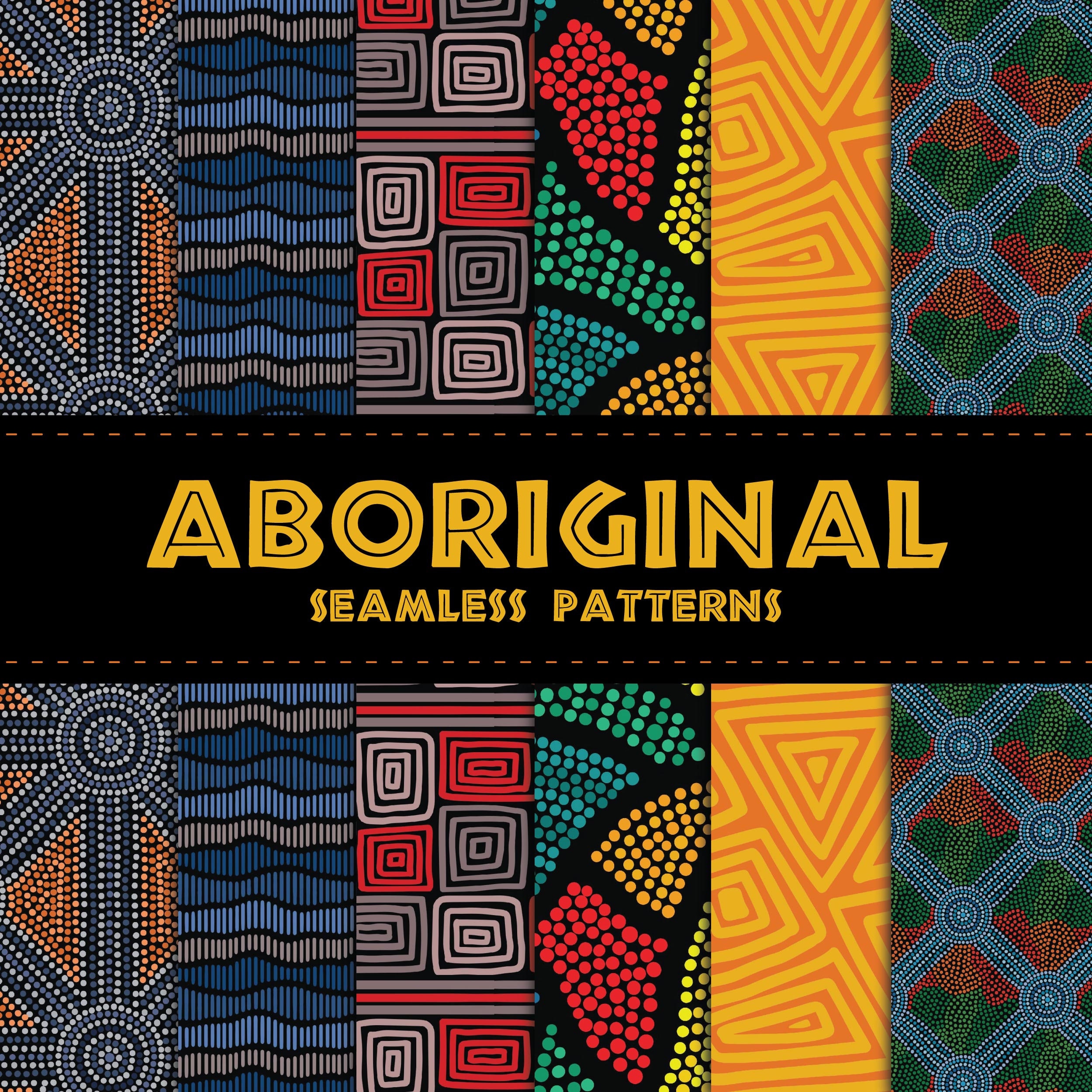 Aboriginal Seamless Patterns Native Australian Digital Paper