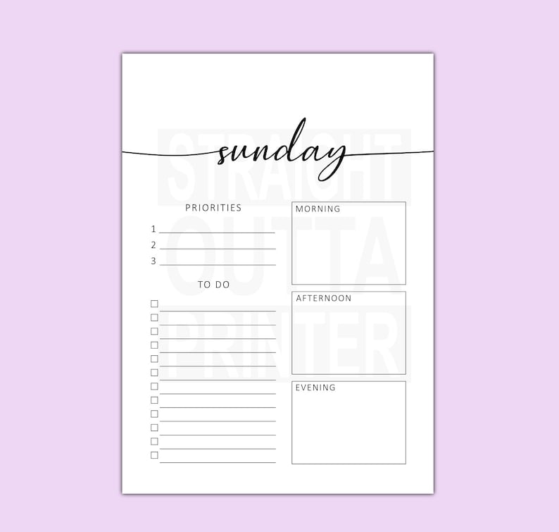 Minimalist Daily Planner Printable Templates Commerical Use Etsy