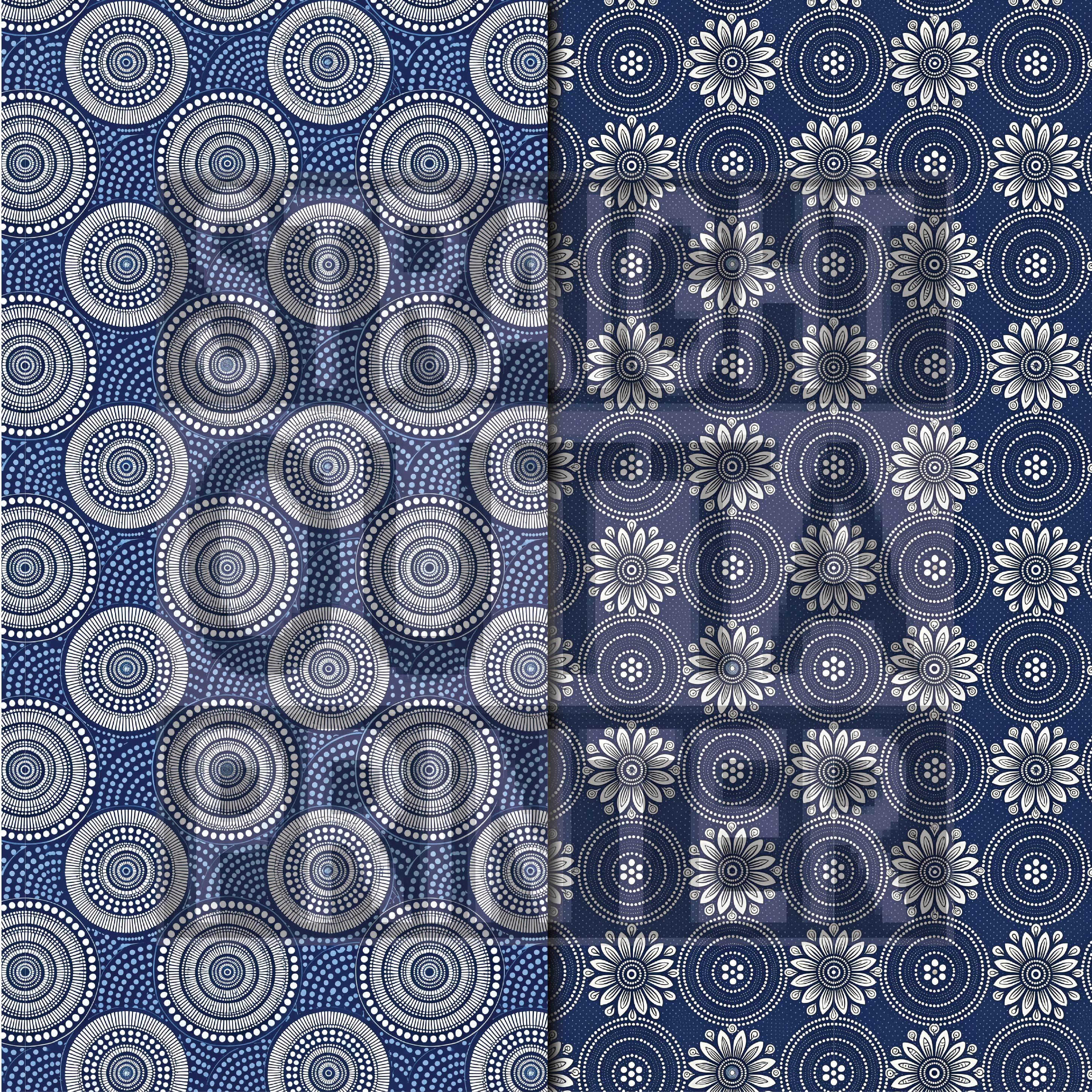 Shweshwe Seamless Patterns – 10 African Indigo Textile Patterns, Tribal ...